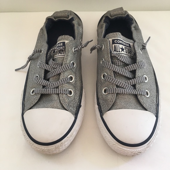 silver sparkle converse